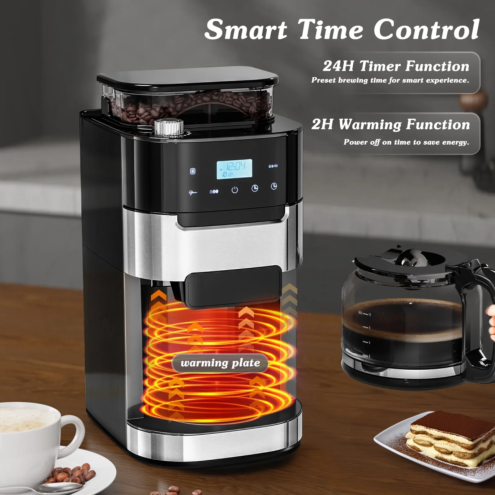 10-Cup Drip Coffee Maker with Grinder - Image 3
