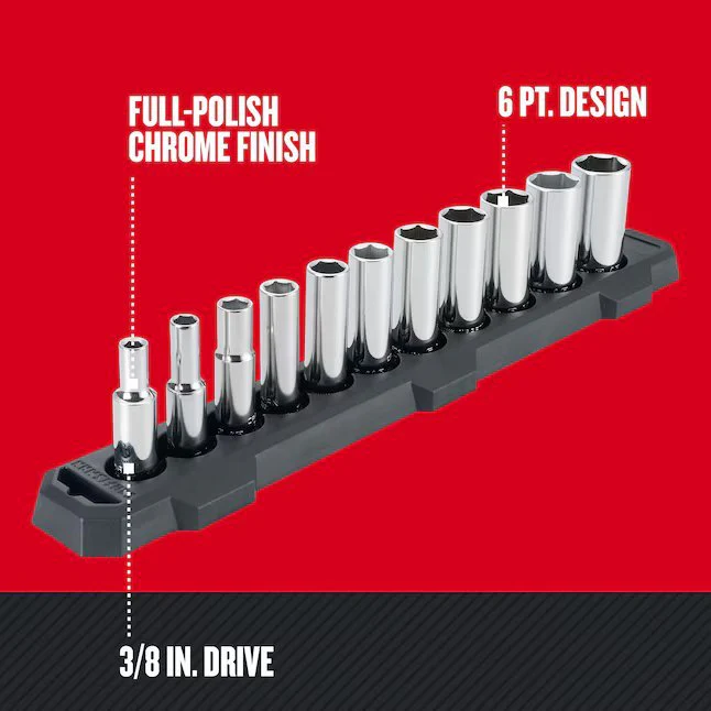 Drive Standard (SAE) Deep Socket Set 11 -Pieces - Image 3