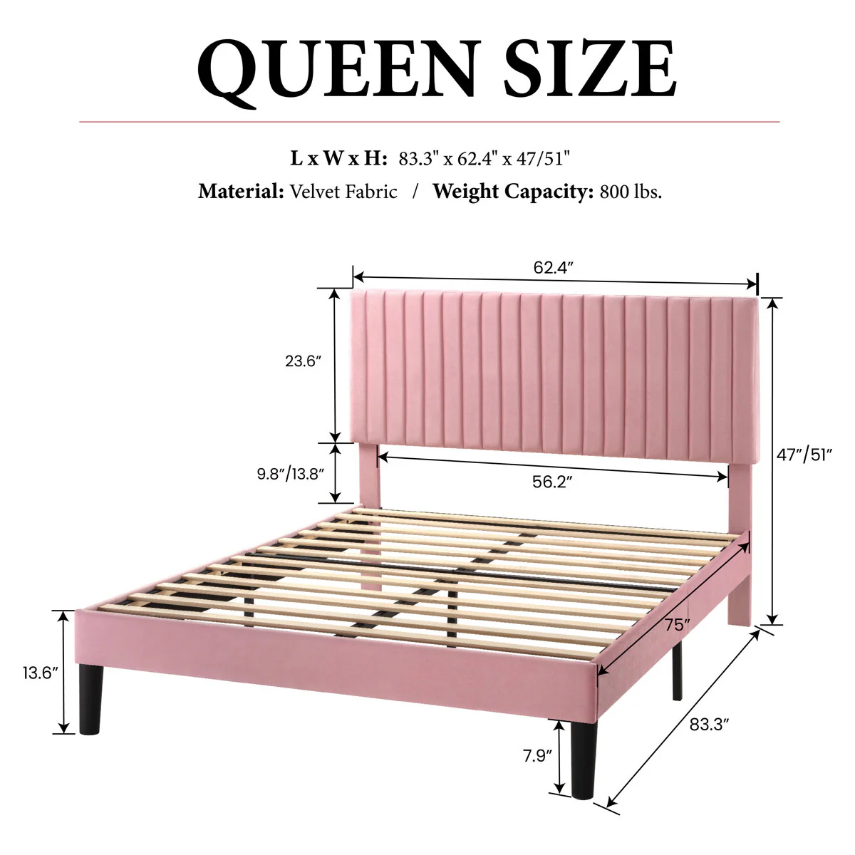 Dunphy Upholstered Platform Bed with Adjustable Headboard Queen