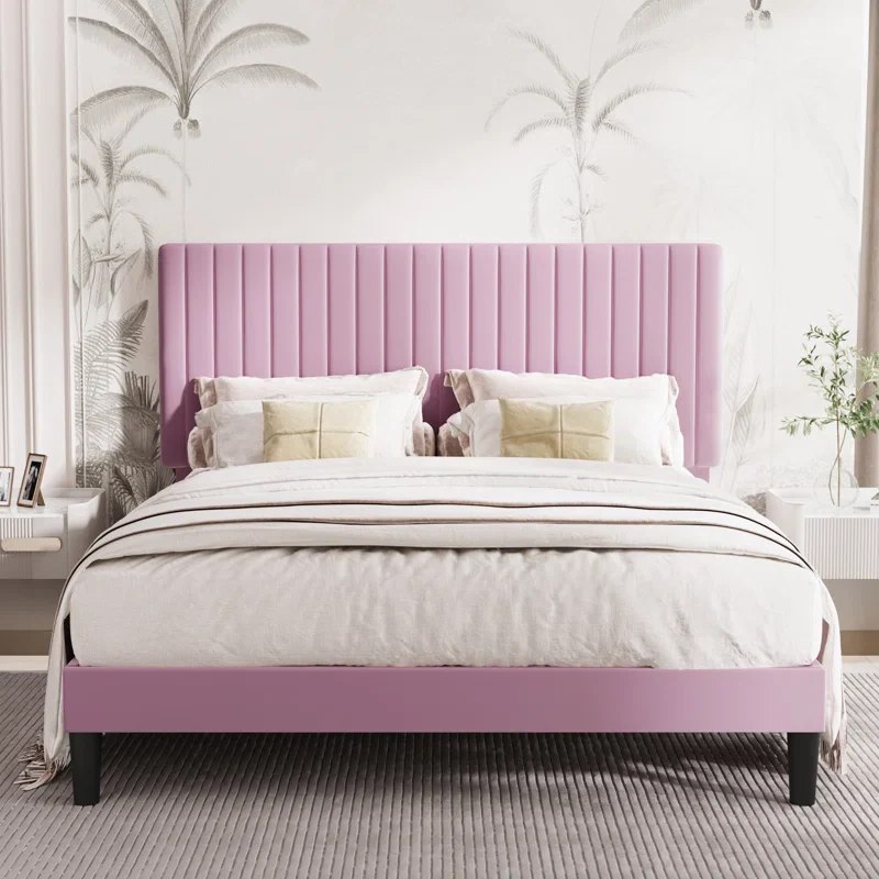 Dunphy Upholstered Platform Bed with Adjustable Headboard Queen - Image 2