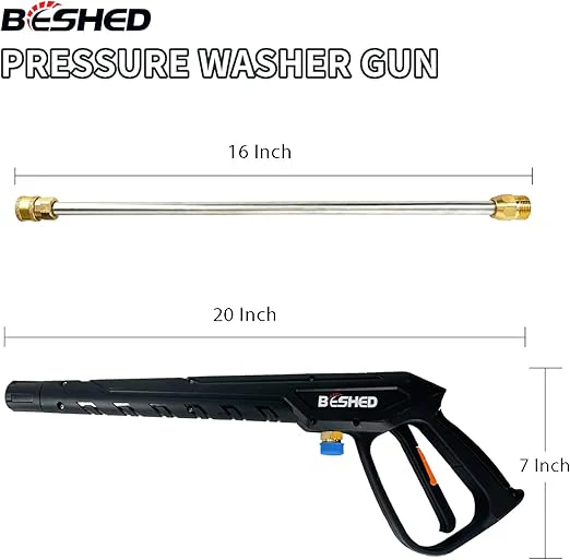 Durable Pressure Washer Gun Kit, Power Washer Gun with Replacement Extension Wand - Image 3