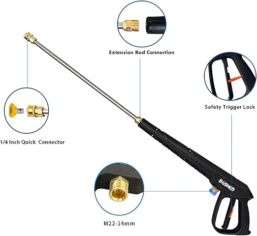 Durable Pressure Washer Gun Kit, Power Washer Gun with Replacement Extension Wand - Image 4