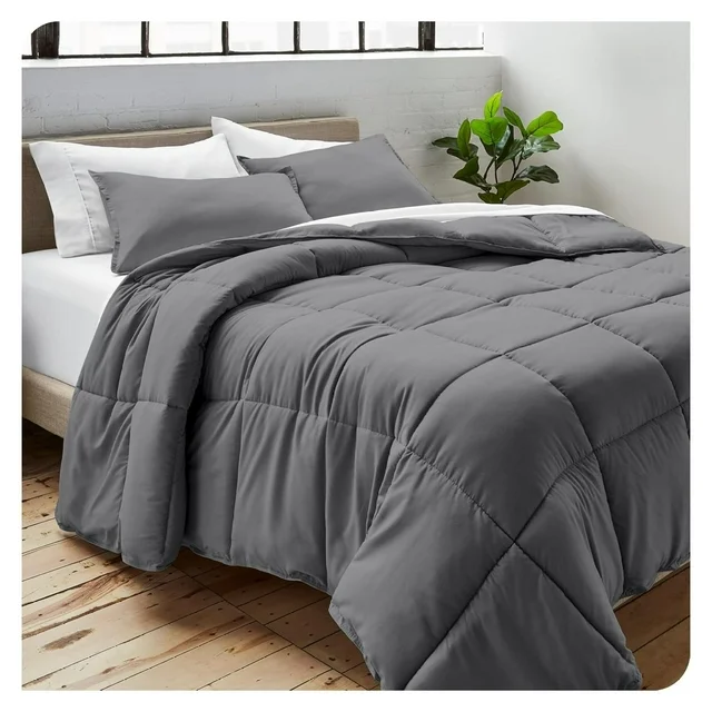 Duvet Insert Comforter - Goose Down Alternative - Ultra-Soft - Premium Series - All Season Warmth - Bedding Comforter (Full, Grey) - Image 2