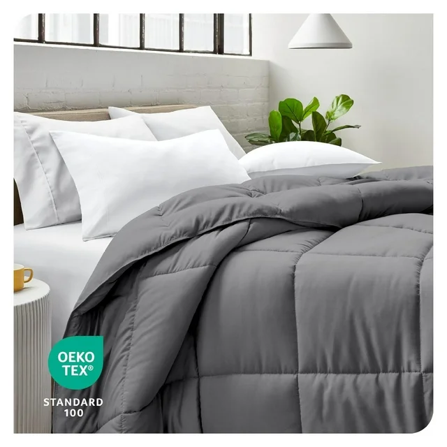 Duvet Insert Comforter - Goose Down Alternative - Ultra-Soft - Premium Series - All Season Warmth - Bedding Comforter (Full, Grey) - Image 3