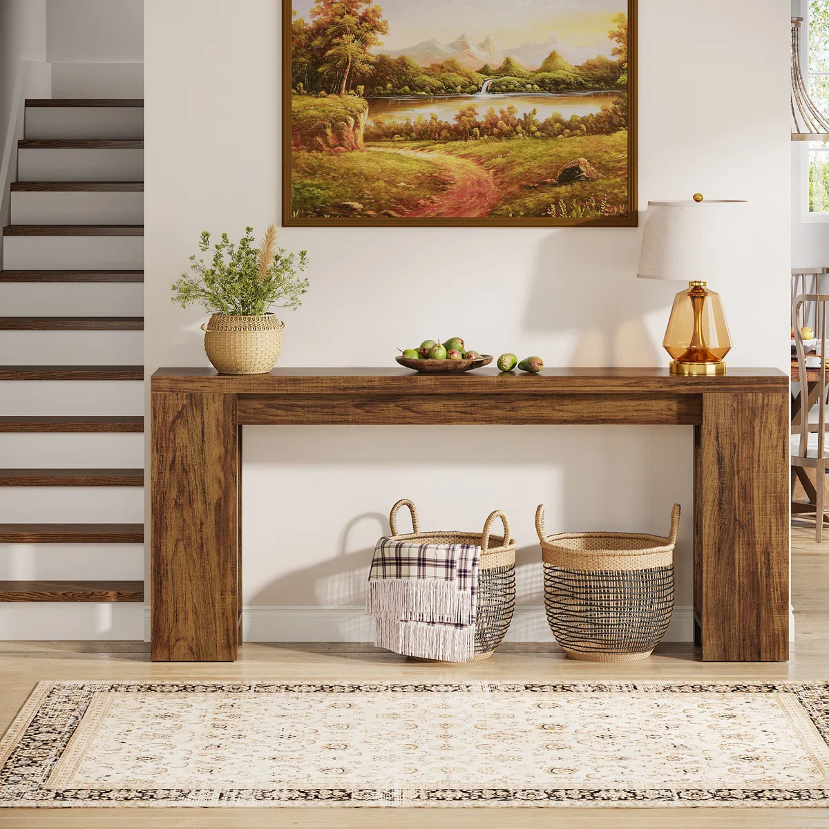 Dyron Extra Long Farmhouse Console Table For Entryway - Image 3