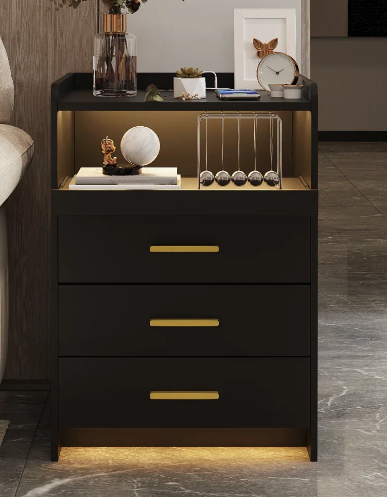 Eaden 3 Drawer Nightstand With Light SHOWROOM ITEM