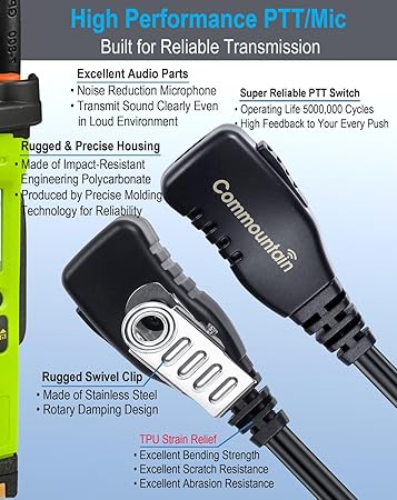 Earpiece w/Mic Compatible with Motorola Walkie Talkies & Radios - Image 2