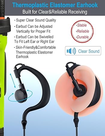 Earpiece w/Mic Compatible with Motorola Walkie Talkies & Radios - Image 3