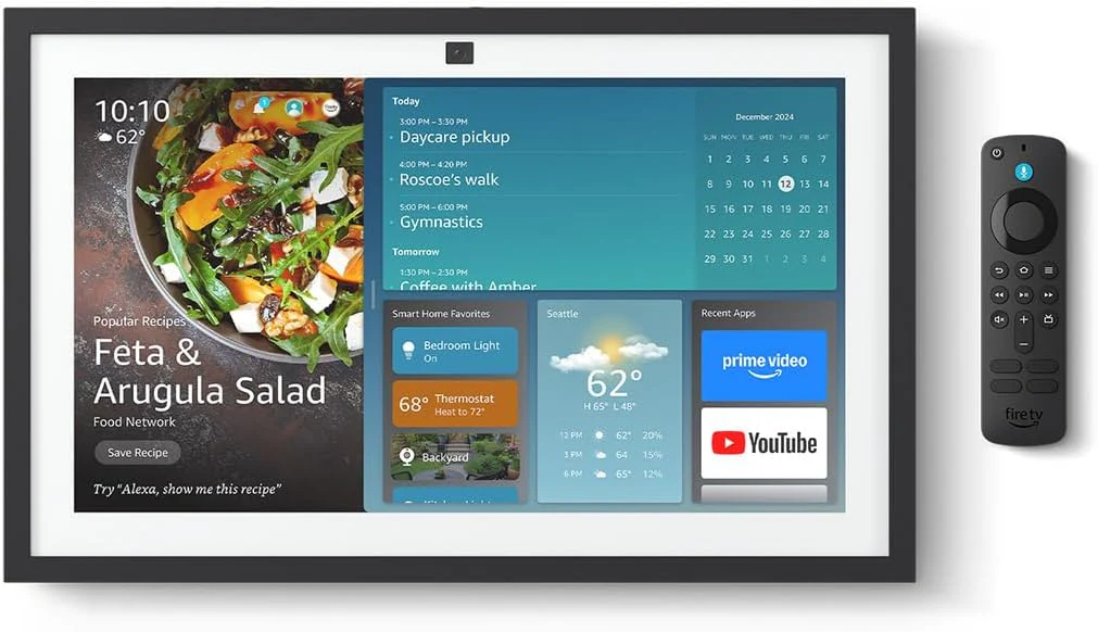 Echo Show Full HD kitchen hub for home organization, with built-in Fire TV, Designed for Alexa+