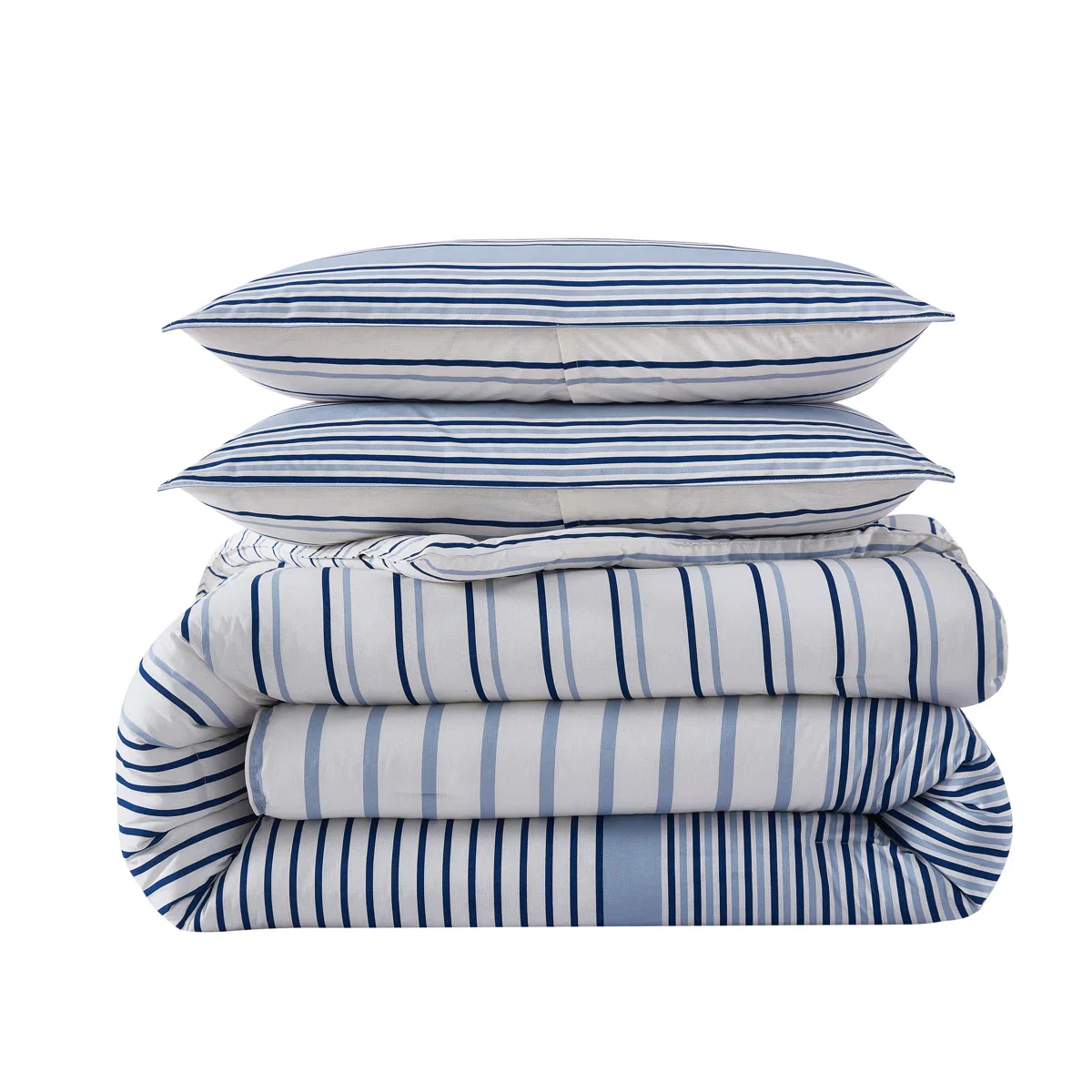 Cooper Stripe Cotton Duvet Cover Set - Full/Queen