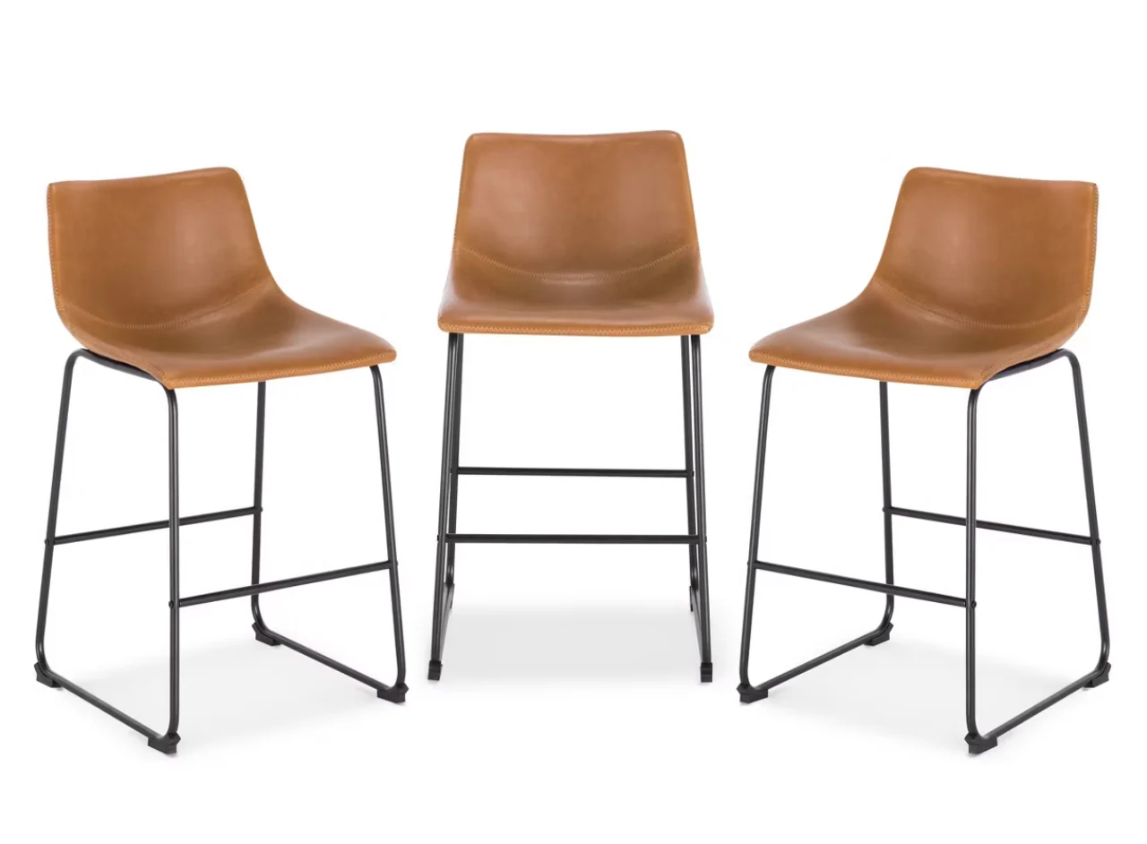 Edgemod Set of 3 24" High Brinley Counter Height Barstools SHOWROOM ITEM
