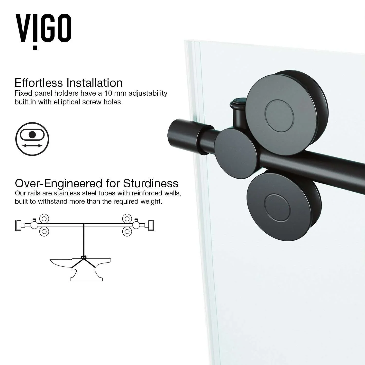 Elan Frameless Sliding Shower Door - Image 2