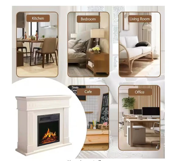 Electric Fireplace Mantel Wooden Surround Firebox - Image 4