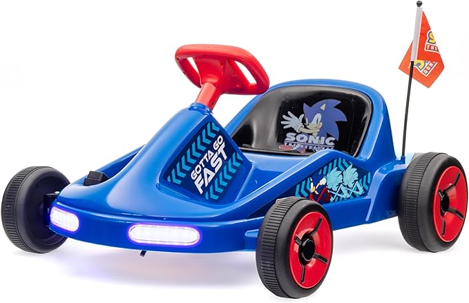 Electric Go Kart for Kids, Electric Ride-On Toy with Lights, MP3 Jack, Remote Control, Seat Belt, Ages 3-6, Durable PVC and Iron Construction, Rechargeable Battery