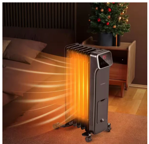 Electric Oil Filled Radiator Space Heater White - Image 2