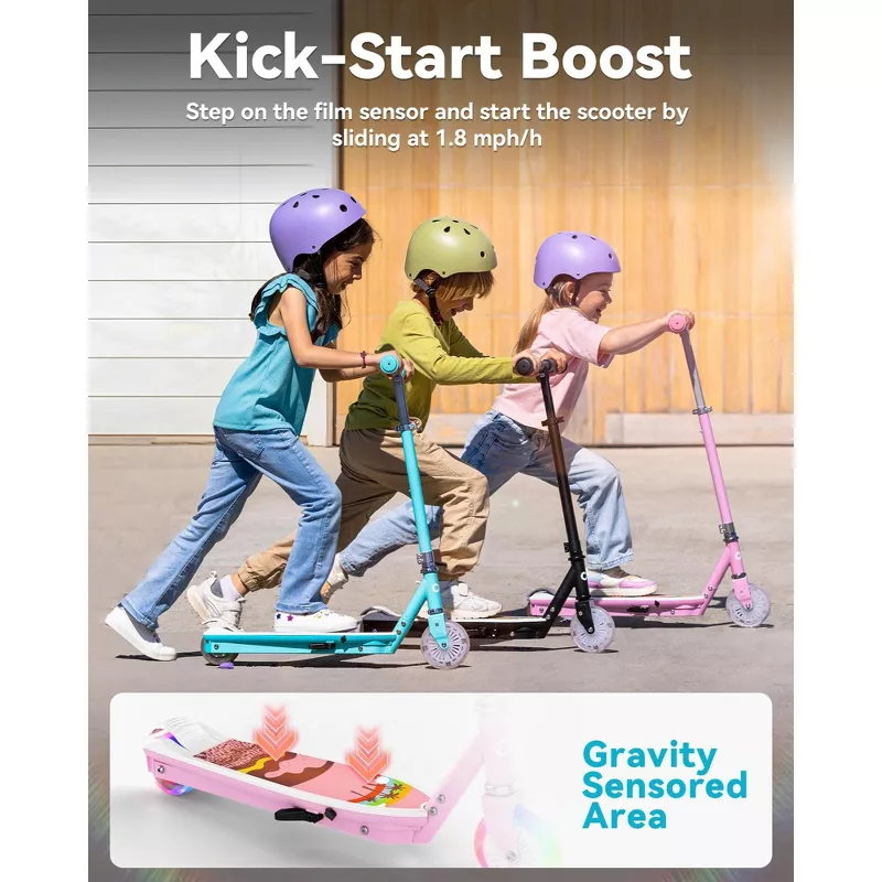 Electric Scooter for Kids with LED Lights - Pink - Image 4