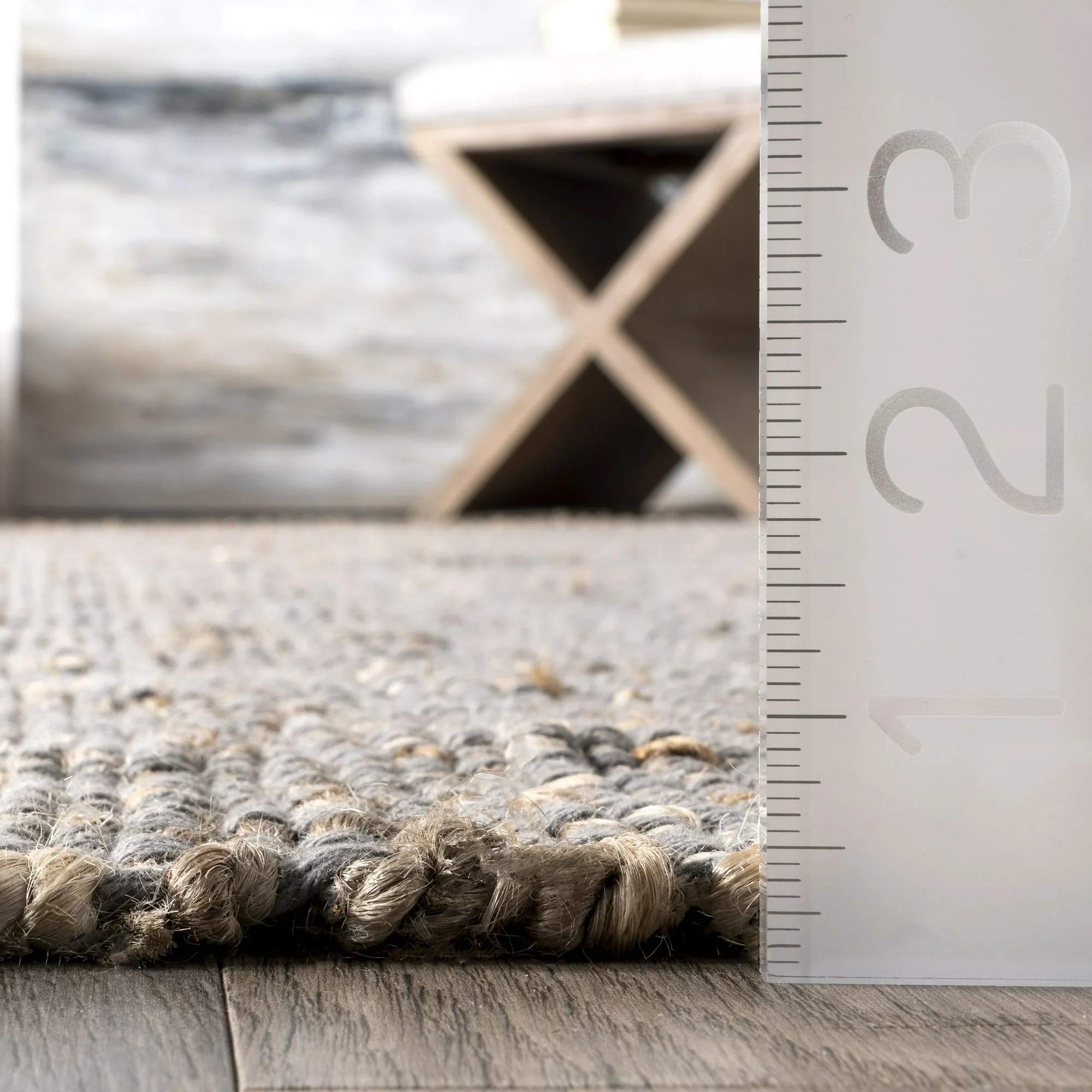 Elfriede Farmhouse Jute Blend Area Rug, 9*13 - Image 3