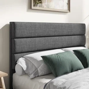 Elison Platform Bed with Fabric Upholstered Headboard and Wooden Slats Queen - Image 4