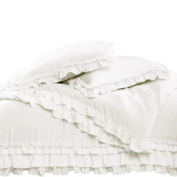 Ella Shabby Elegance Ruffle Lace Microfiber Comforter Set Full/Queen - Image 4