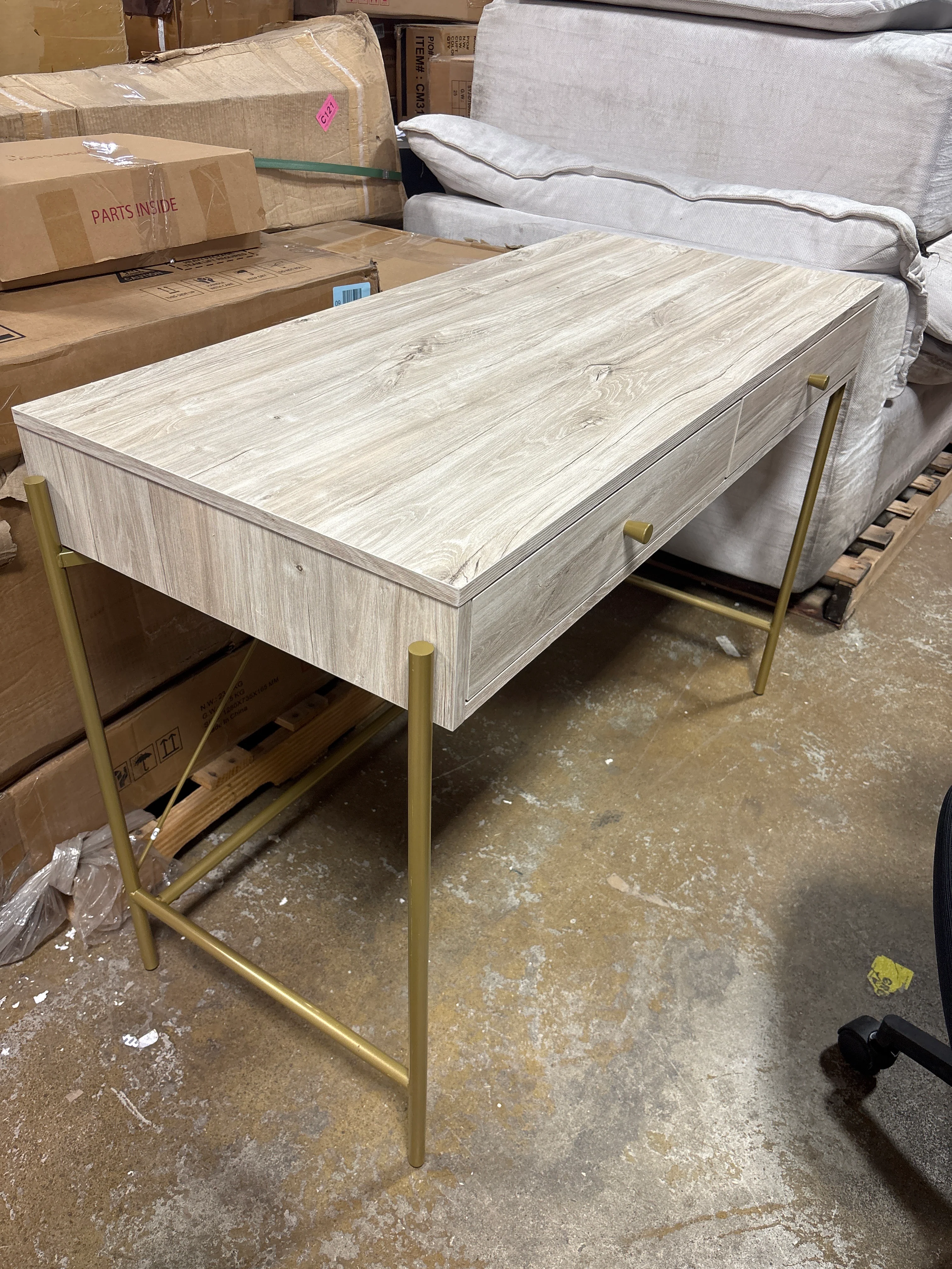 Elowen Desk with Drawer Chalk Oak SHOWROOM ITEM - Image 2