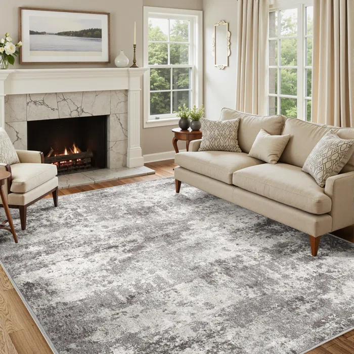 Elroy Sarah Modern Abstract Machine Washable Area Rug 6x9,