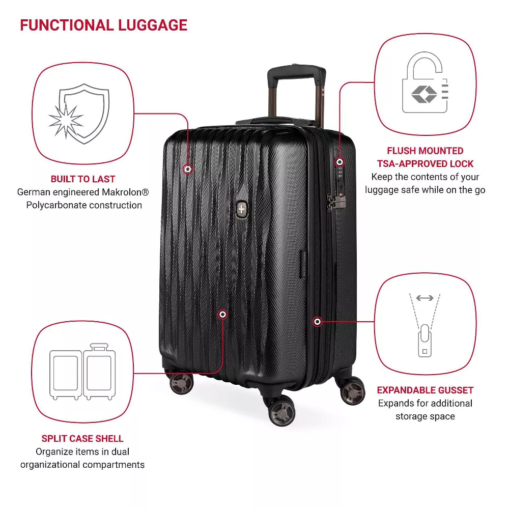 Energie Hardside Carry On Spinner Suitcase - Image 4