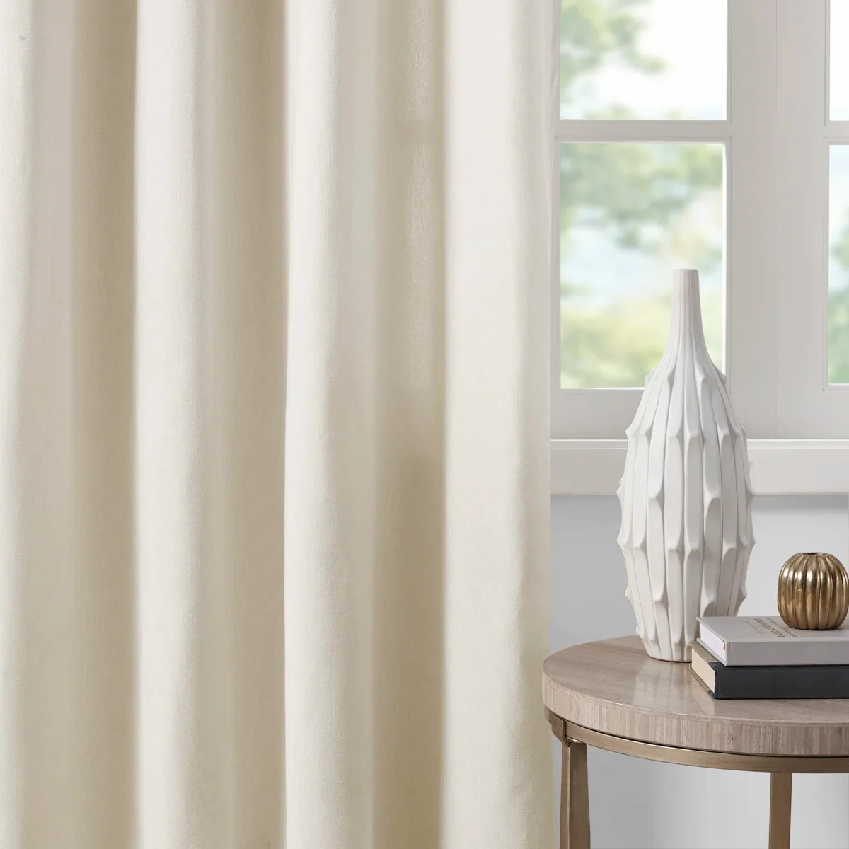 Englewood Polyester Solid Piece Dyed Grommet Top Single Curtain Panel - Image 4