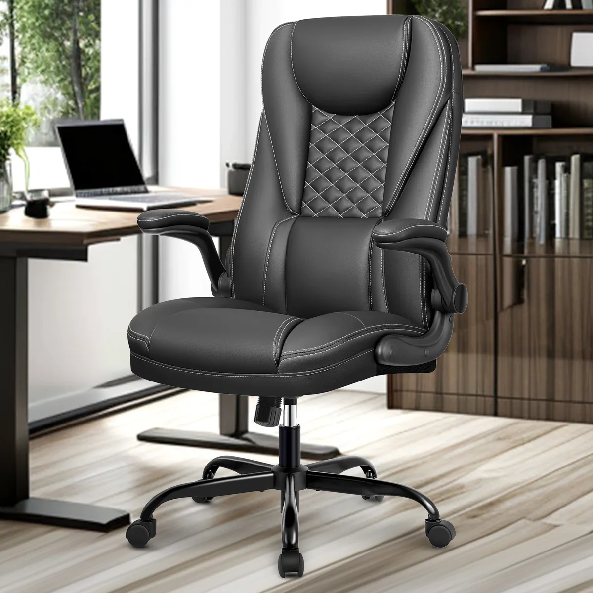 Ergonomic Executive Chair with Flip-up Armrests - Image 3