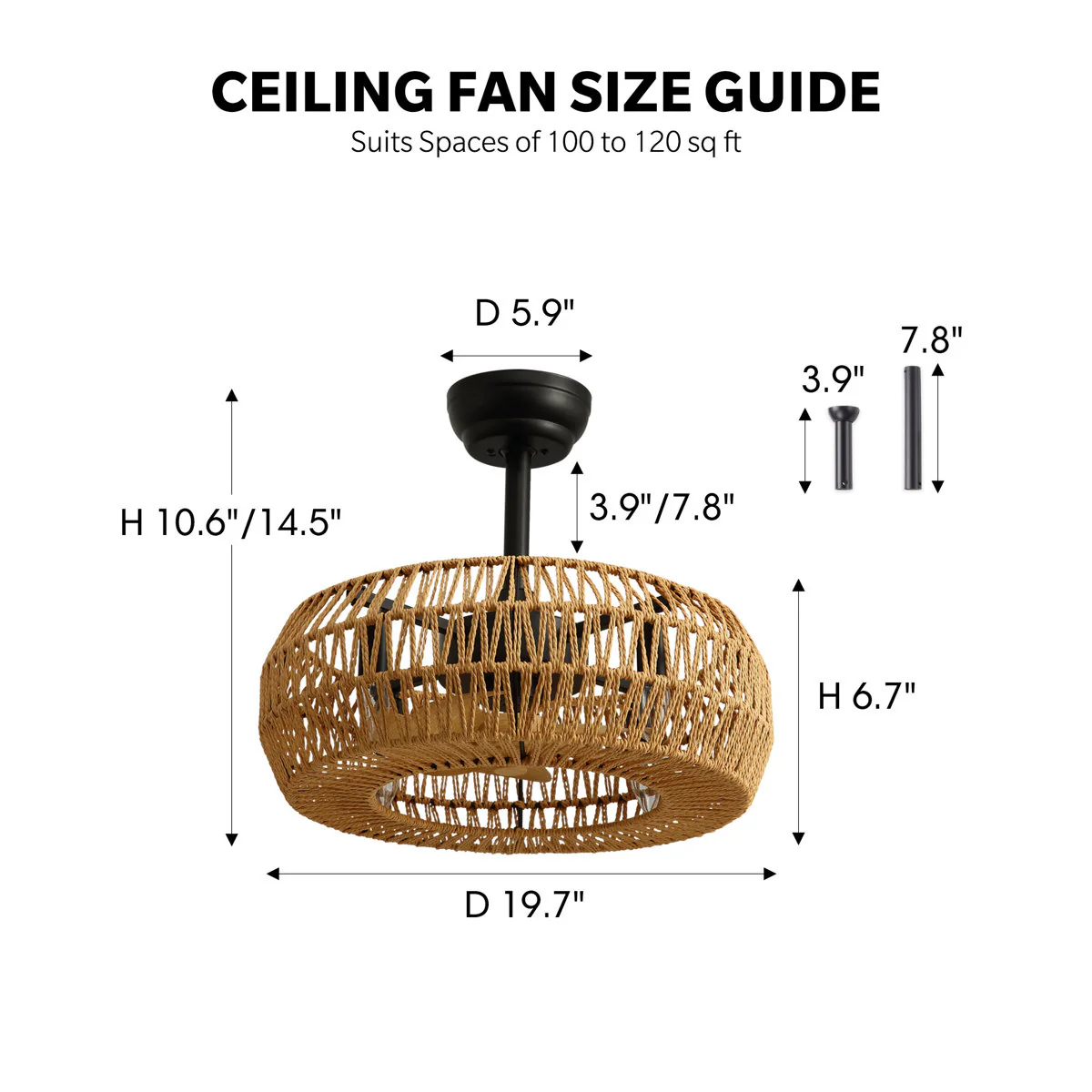 Erilynn Boho Caged Ceiling Fan with Light Kit - Image 5