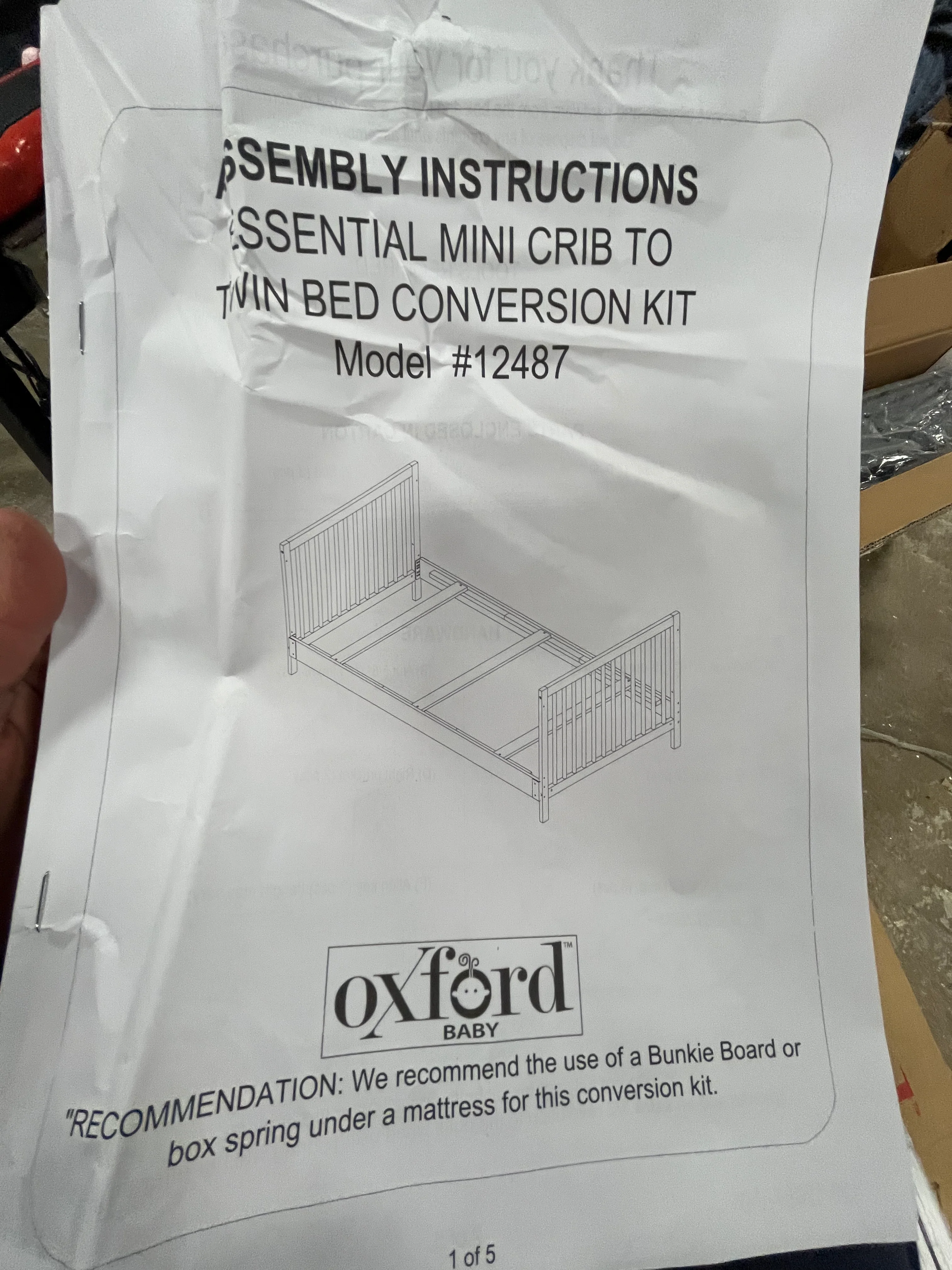 Essential Mini Crib to Twin Bed Conversion Kit White, - Image 4