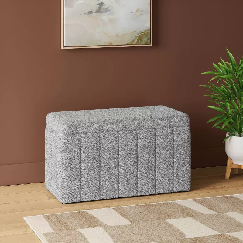 Essex Double Storage Boucle Bench Cream SHOWROOM ITEM