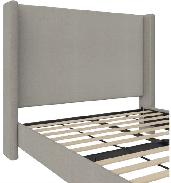 Eveline Upholstered Wingback Bed - King - Image 3
