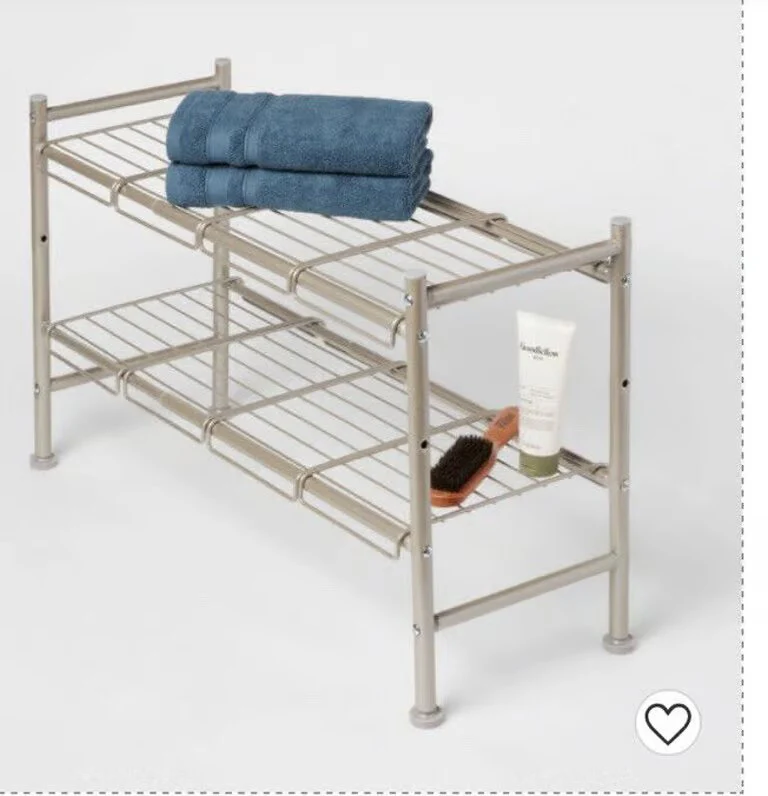 EXPANDABLE 2-TIER SHELF. BRUSHED NICKEL. UNDER CABINET STORAGE - Image 3