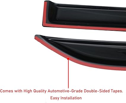 Extra Durable Outside-Mount Car Window Visors Rain Guards, 4-Pcs - Image 3
