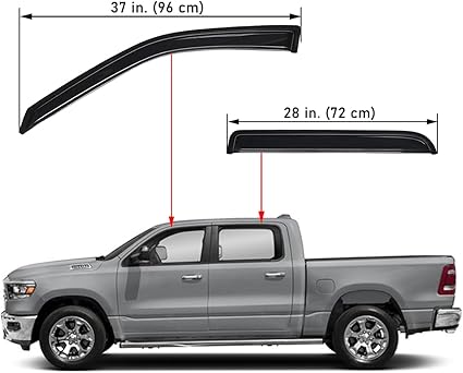 Extra Durable Outside-Mount Car Window Visors Rain Guards, 4-Pcs - Image 4