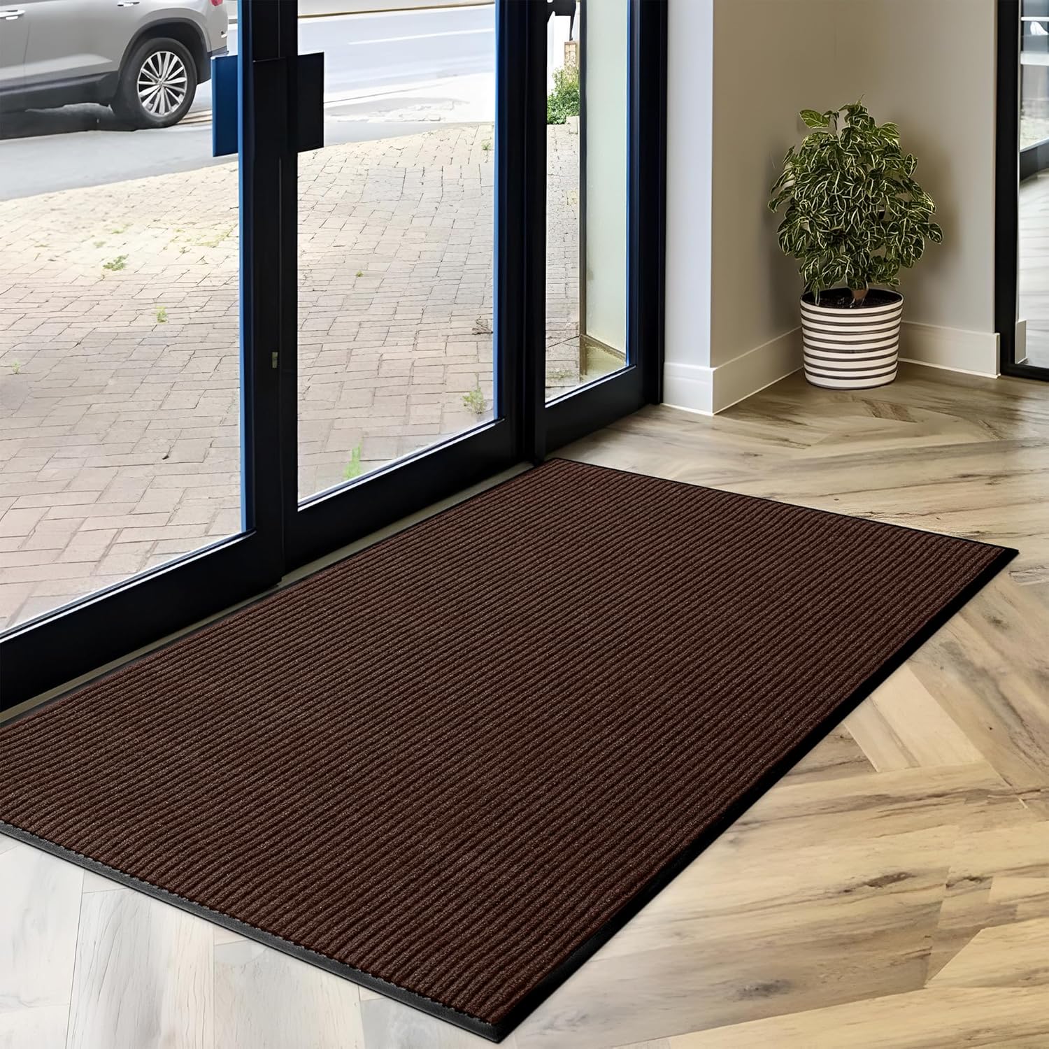 Extra Large Commercial Floor Mat, Brown, 3 x 5 - Image 2