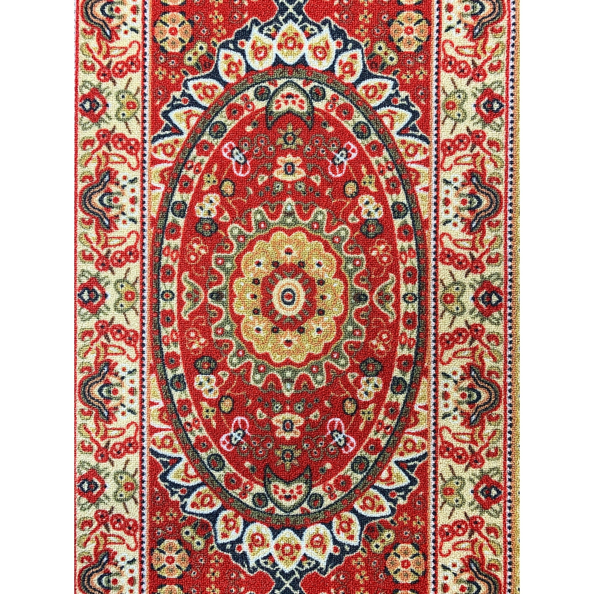 Extra-Long Low PileSkid Resistant Backing Orient and Floral Red Runner Rugs -32" x 82",