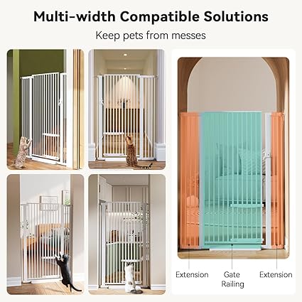 Extra Tall Pet Gate for Cats White - Image 2