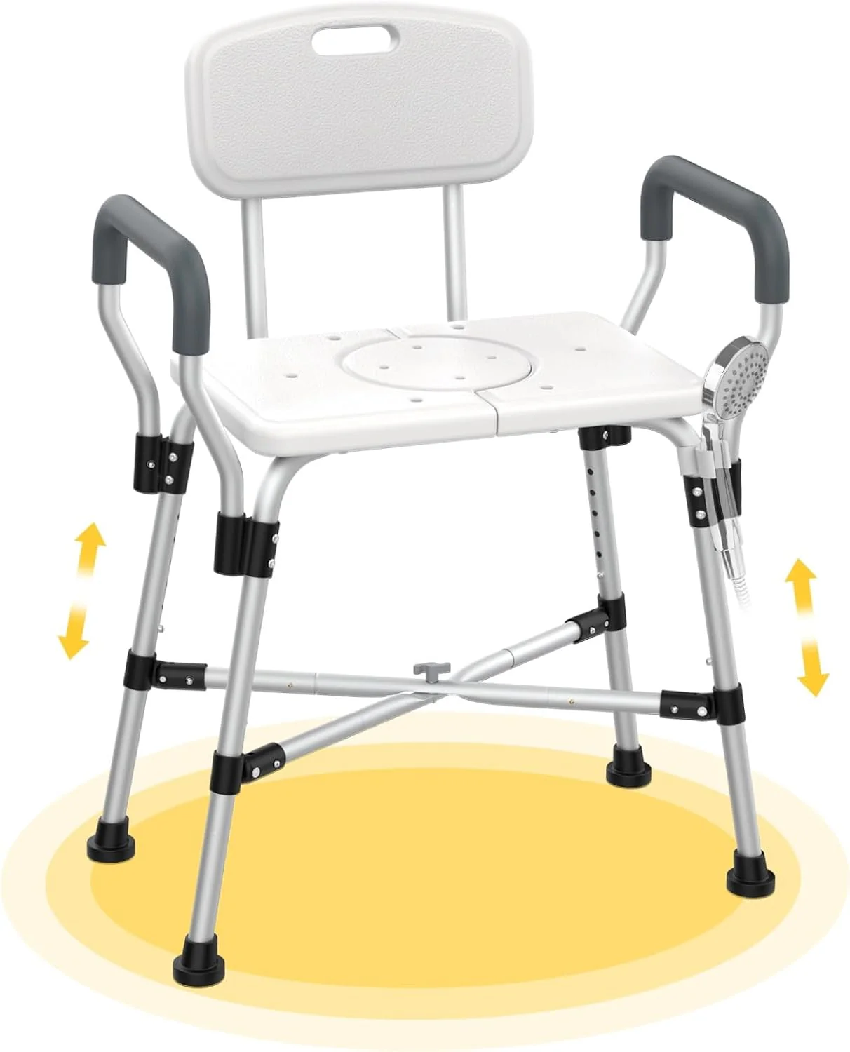 Extra Wide Shower Chair for Inside Shower with Arms and Back