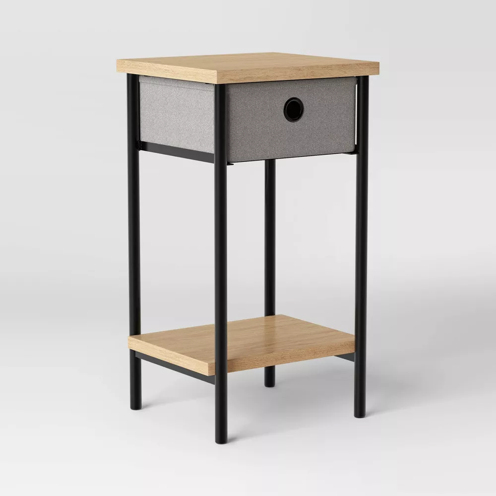 Fabric Bin Dorm Side Table Black Frame - Image 3