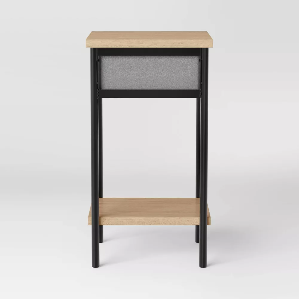 Fabric Bin Side Table Black Frame - Image 2