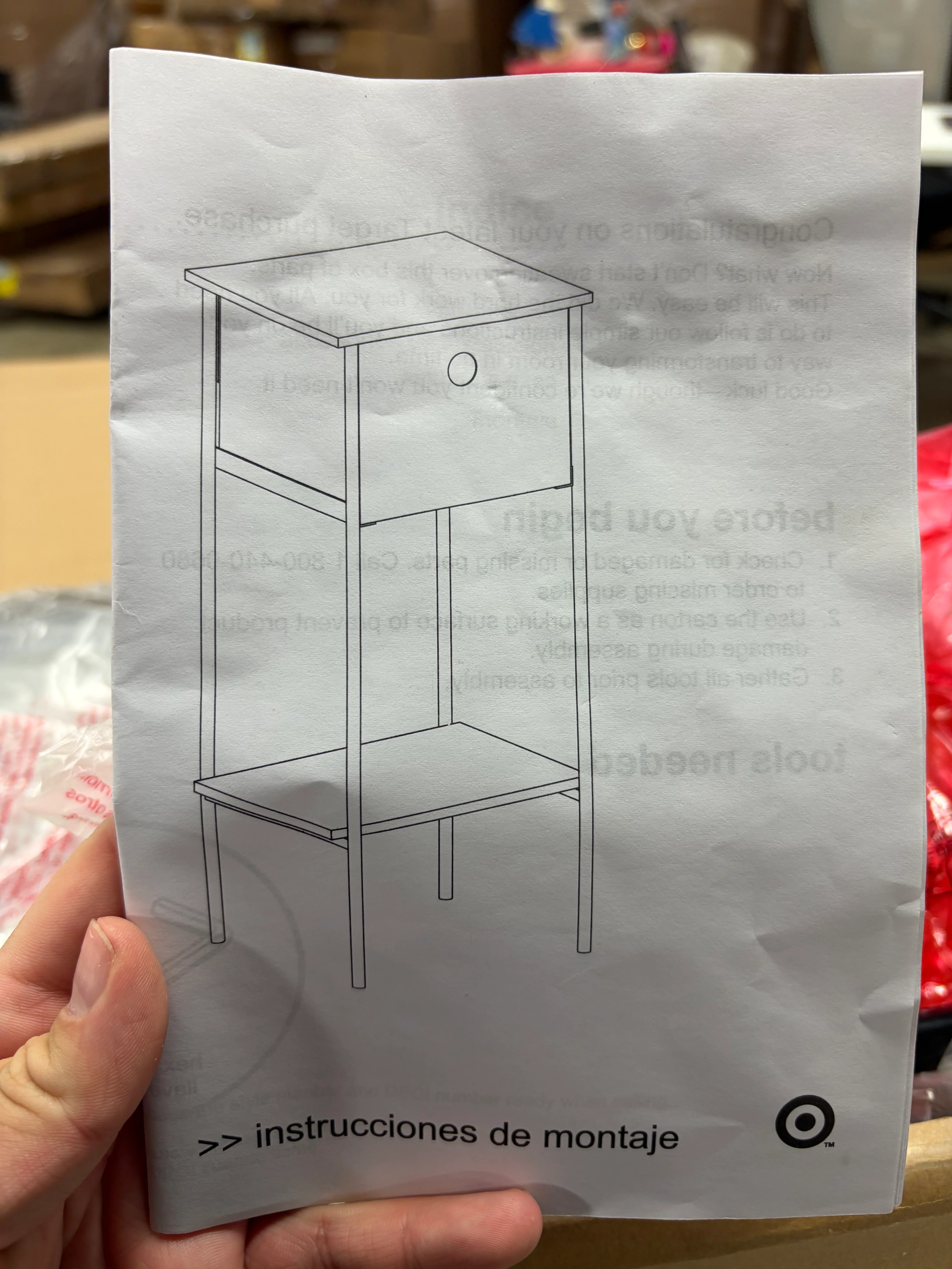 Fabric Bin Side Table Black Frame - Image 6