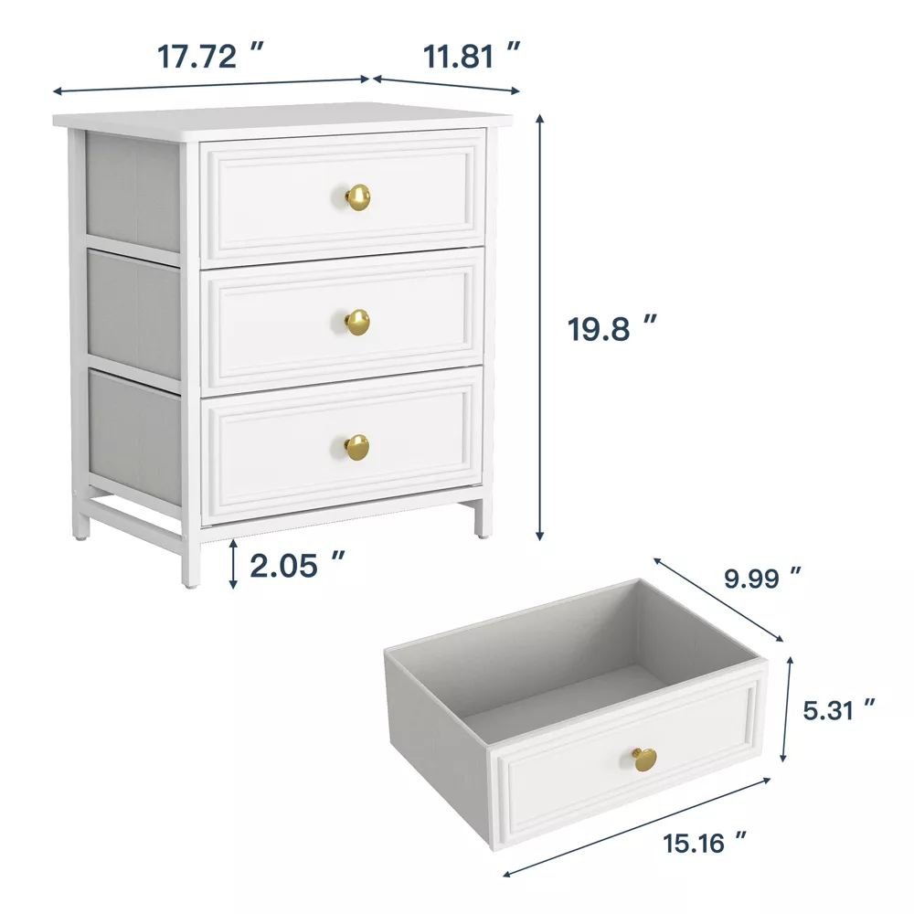 Fabric Drawer Small Nightstand Bedside Table 1-Piece - Image 5