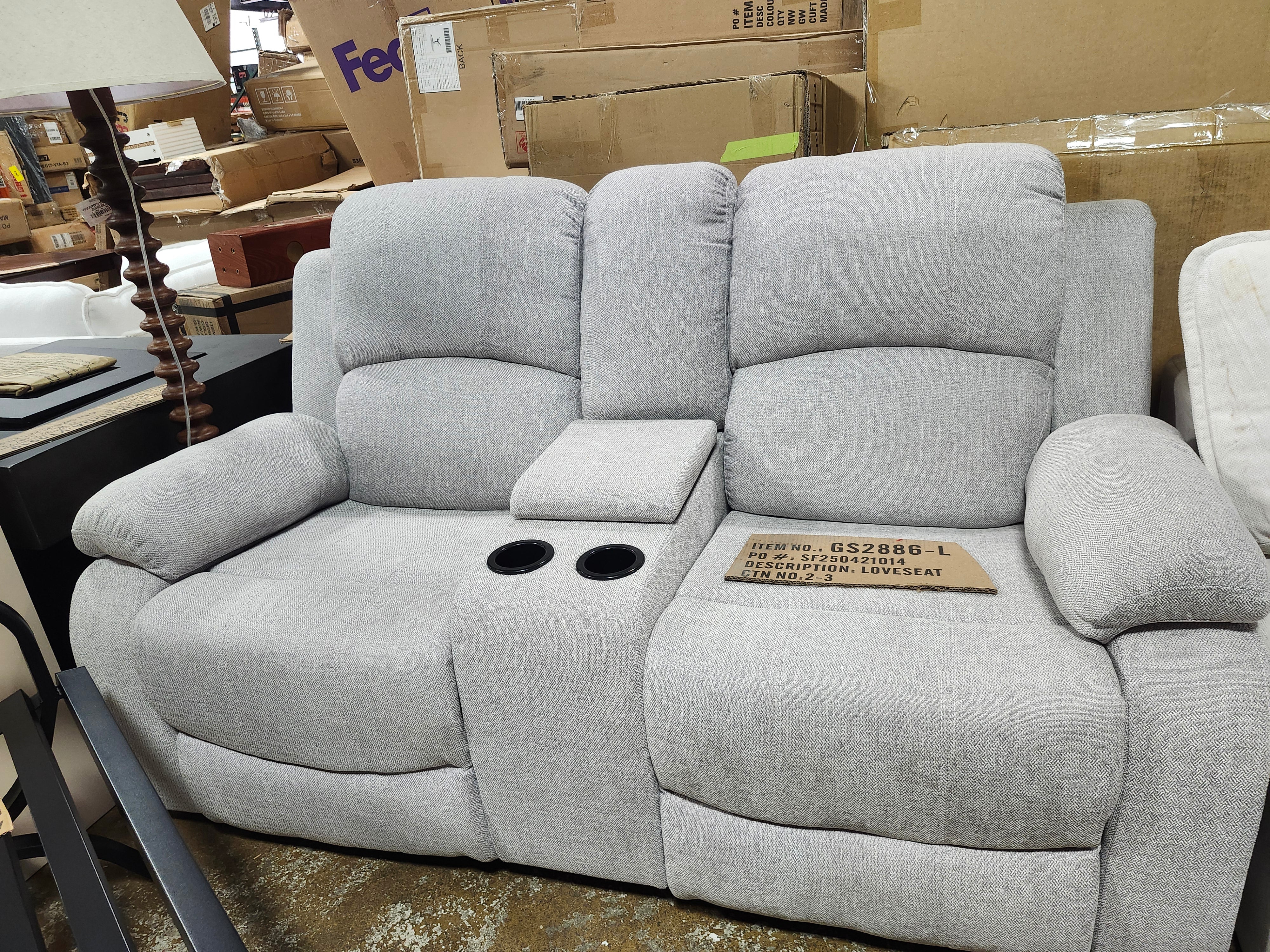 Fabric Manual Reclining Loveseat Sofa, 2-seater SHOWROOM ITEM - Image 2