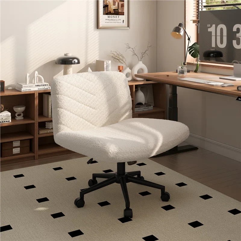 Fabric Swivel Desk Chair Office Chair with No Arms - Image 4