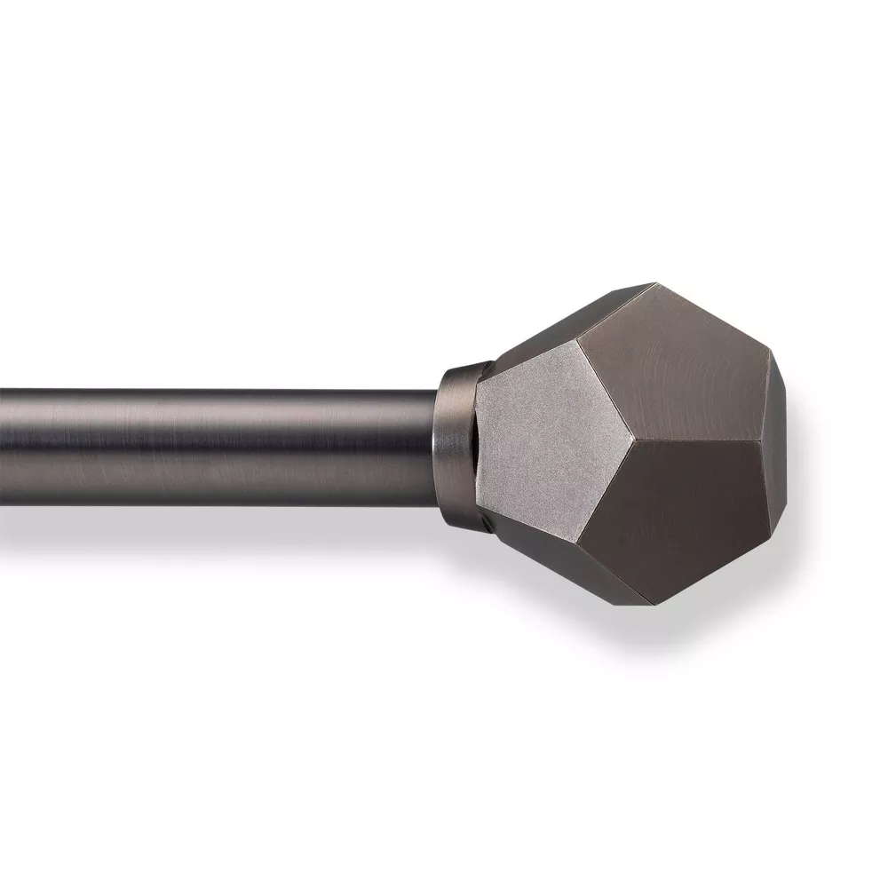 Faceted Curtain Rod Brushed Nickel