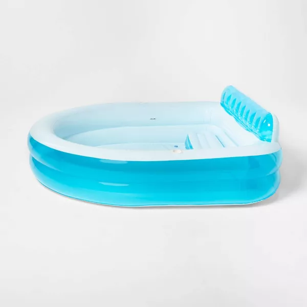 Family Pool with Bench Oval Kiddie Pool - PVC Liner - Image 4