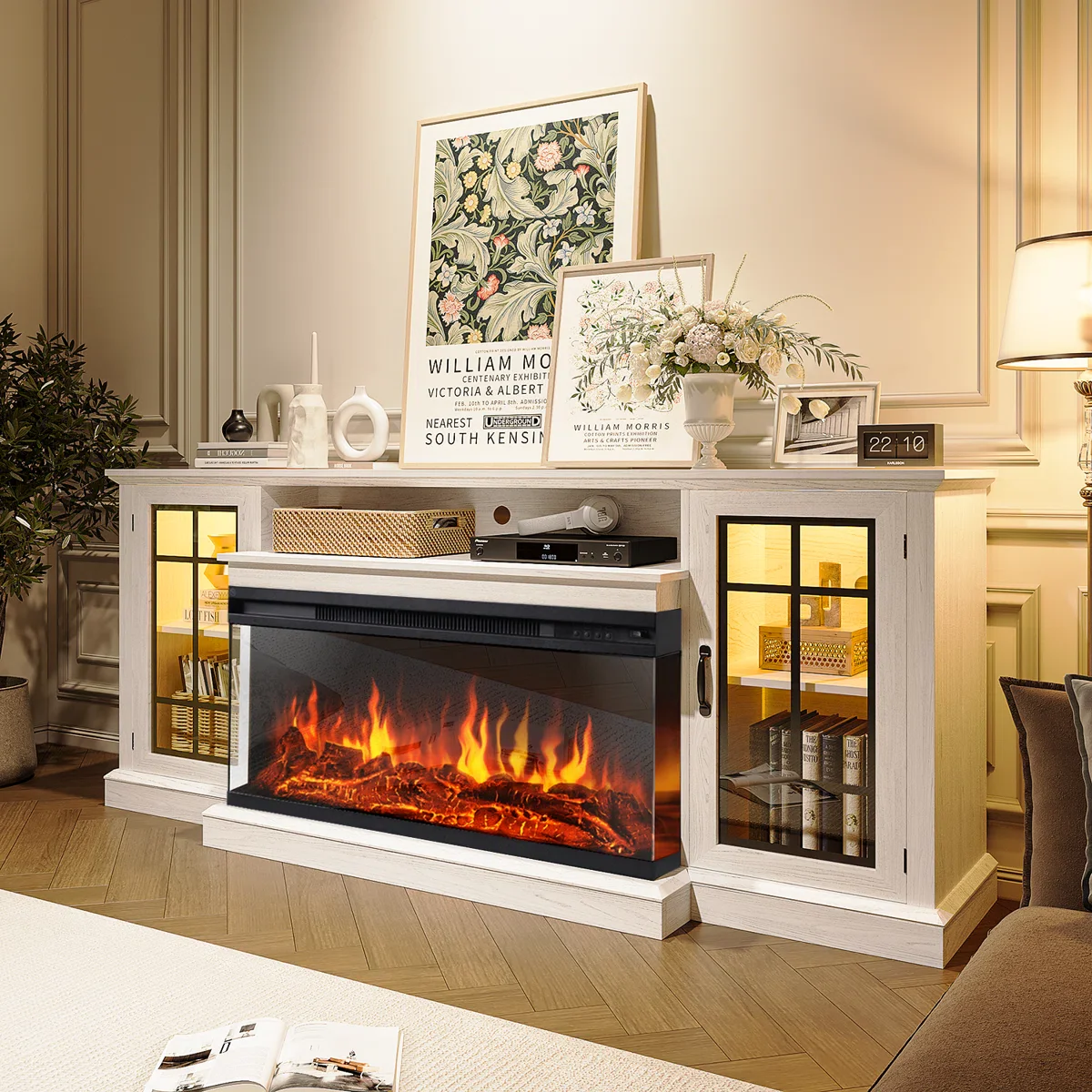 Farmhouse TV Stand Glass Cabinet ONLY - Image 4