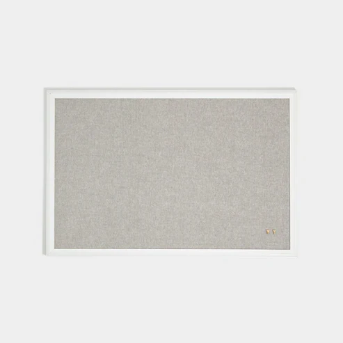Farmhouse White Frame Linen Bulletin Board