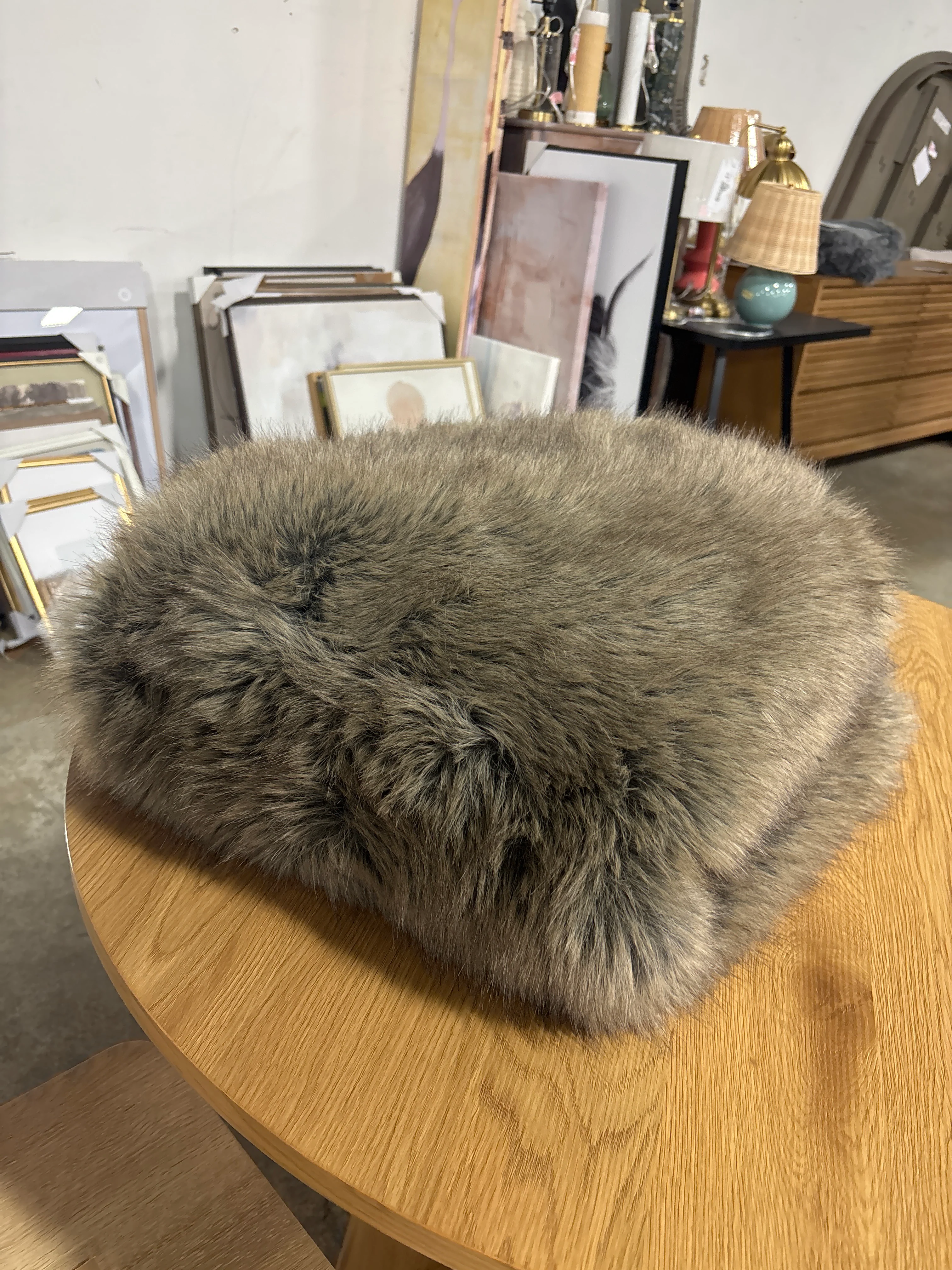 Faux Fur Throw Blanket Brown SHOWROOM ITEM - Image 3